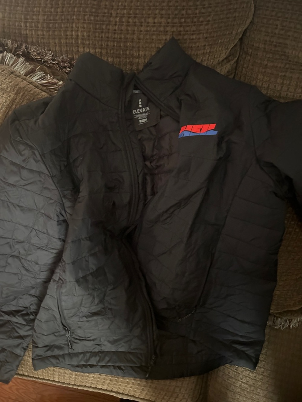 Elevate Men's Black Quilted Puffer Jacket